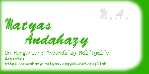 matyas andahazy business card